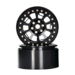 2.2 Size Black Alloy 10 Spoke Wheels Pair for 1/10 Scale Crawler, 118g Each