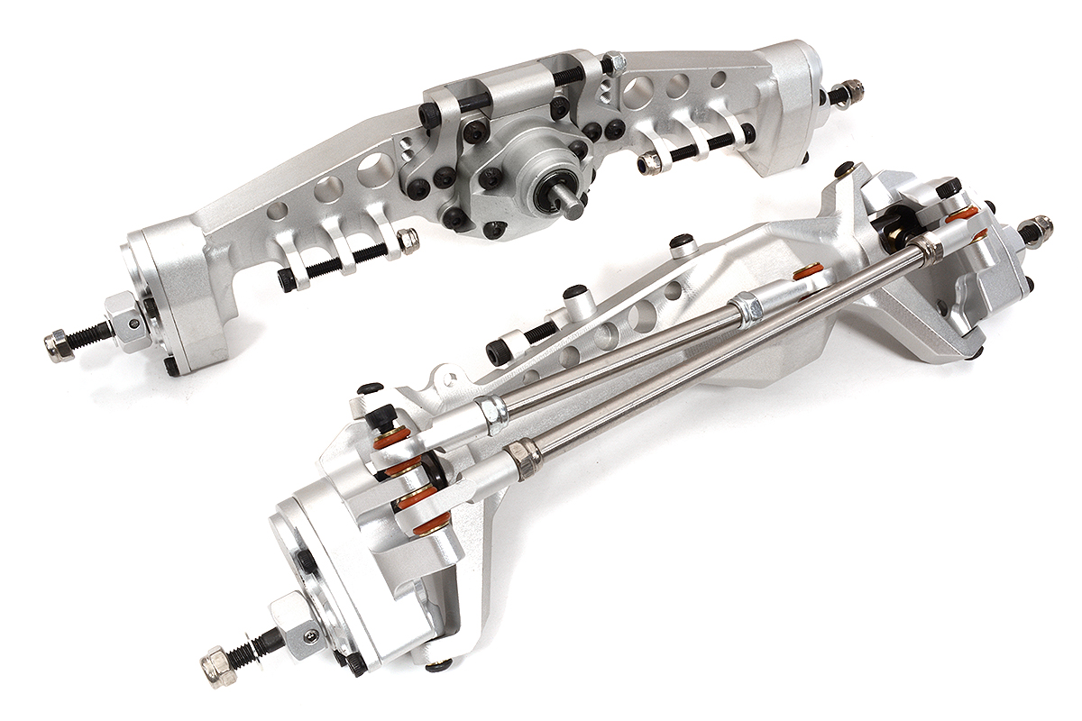 C32746SILVER Alloy Machined Front & Rear Axles w/ Internals for Axial 1/10 SCX10 III - Image 1