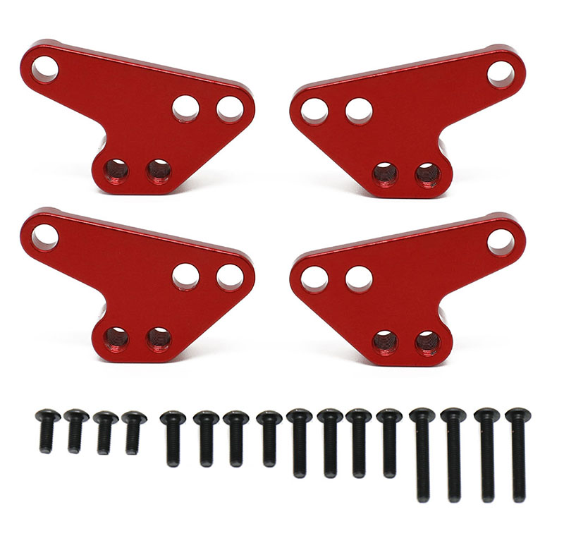 C32748RED Alloy Machined Lower Shock Mount(4) Lift Kit for Traxxas 1/10 Maxx V2 w/WideMaxx - Image 1