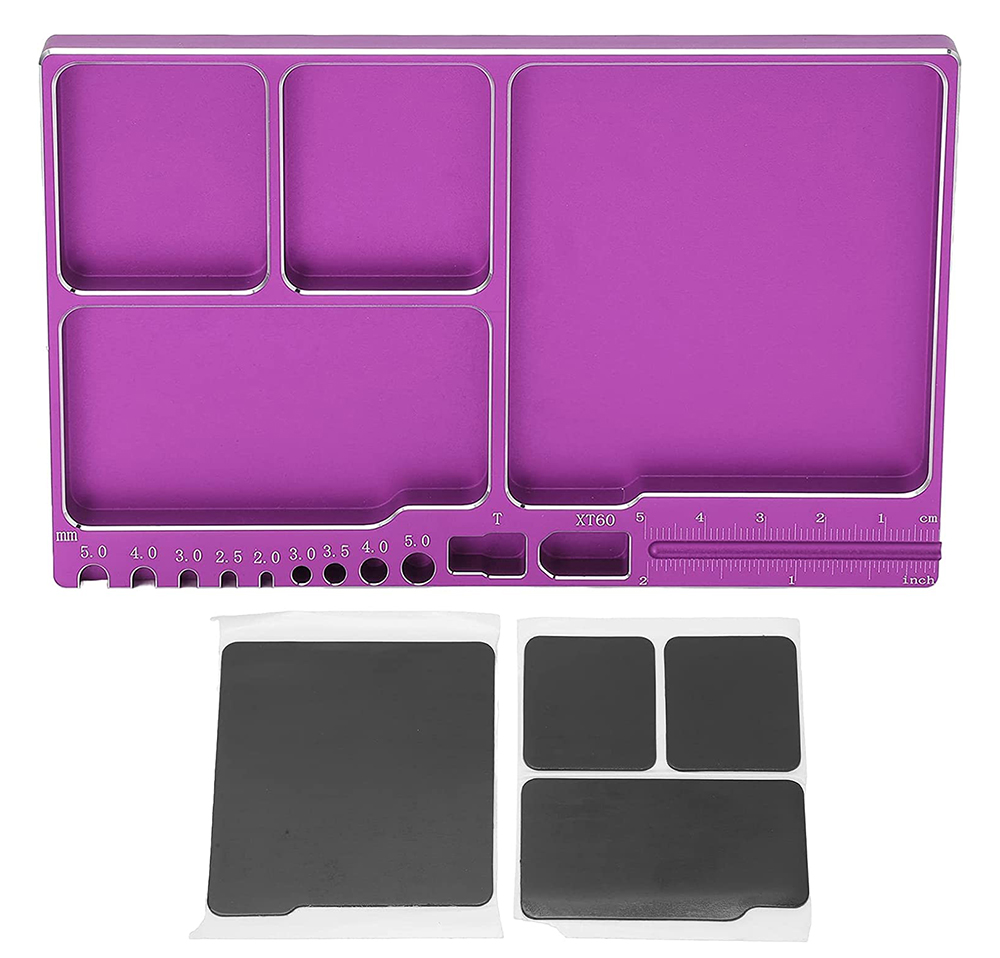 C32796PURPLE Magnetic Hardware Storage Tray Organizer Workstation 161x99x11mm - Image 1