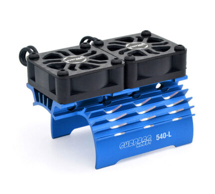 Blue Surpass Alloy Heatsink with Dual Cooling Fans for 540/550 Size Motors