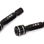 Alloy Machined 1/4 Inch Drive Hex Adapters, Holds Tips 3mm & 3.5mm Bits