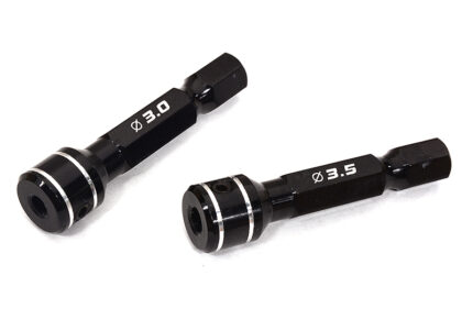 Alloy Machined 1/4 Inch Drive Hex Adapters, Holds Tips 3mm & 3.5mm Bits