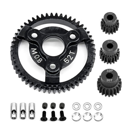 Steel 52T+16+18+20T Gear Set 0.8M 32P for 1/10 Slash 2WD & Drag Slash 2416 4690