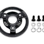 Steel 76T Spur Gear 0.6M 48P Compatible with 1/10 Slash 2WD, Black 2416 4690