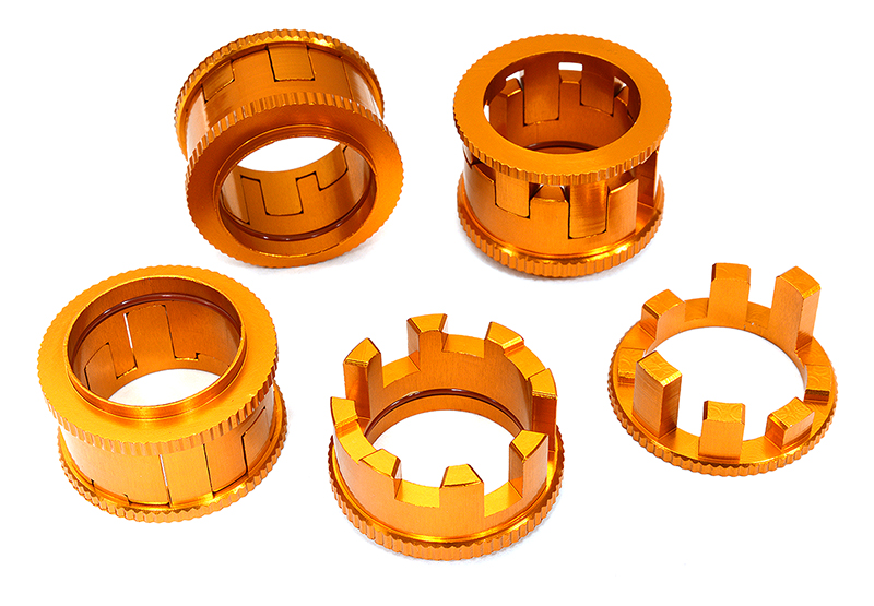 C32933ORANGE 4-Step 15-24mm Adj Spring Spacers for Arrma 1/10 Kraton 4X4 4S ARAC9091 ARAC9092 - Image 1