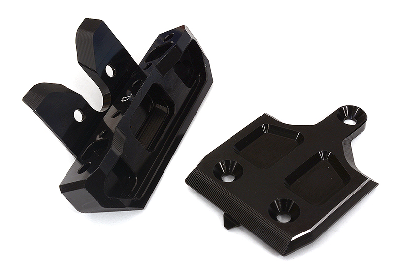 C32937BLACK Machined Rear Skid Plate & Bumper w/ 1-Pc Block D for Traxxas 1/8 Sledge 9536 - Image 1