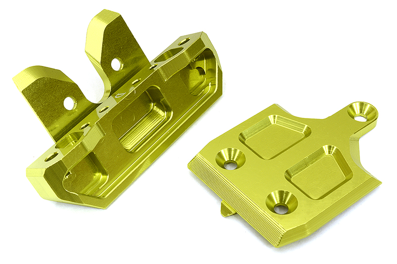 C32937GREEN Machined Rear Skid Plate & Bumper w/ 1-Pc Block D for Traxxas 1/8 Sledge 9536 - Image 1