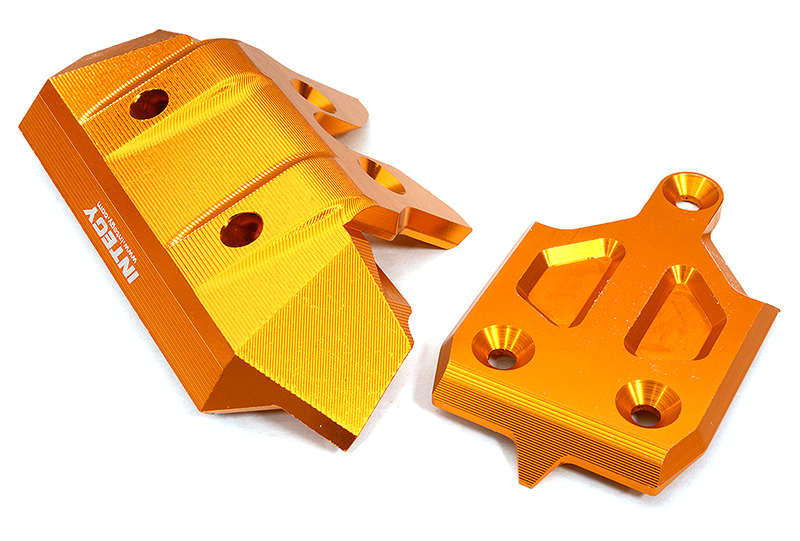 C32941ORANGE Machined Front Skid Plate & Bumper w/ 1-Pc Block A for Traxxas 1/8 Sledge 9535 - Image 1