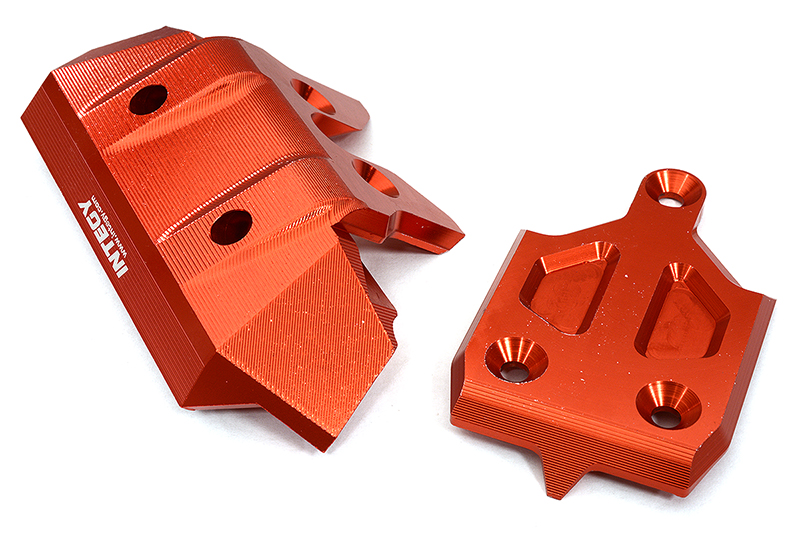 C32941RED Machined Front Skid Plate & Bumper w/ 1-Pc Block A for Traxxas 1/8 Sledge 9535 - Image 1
