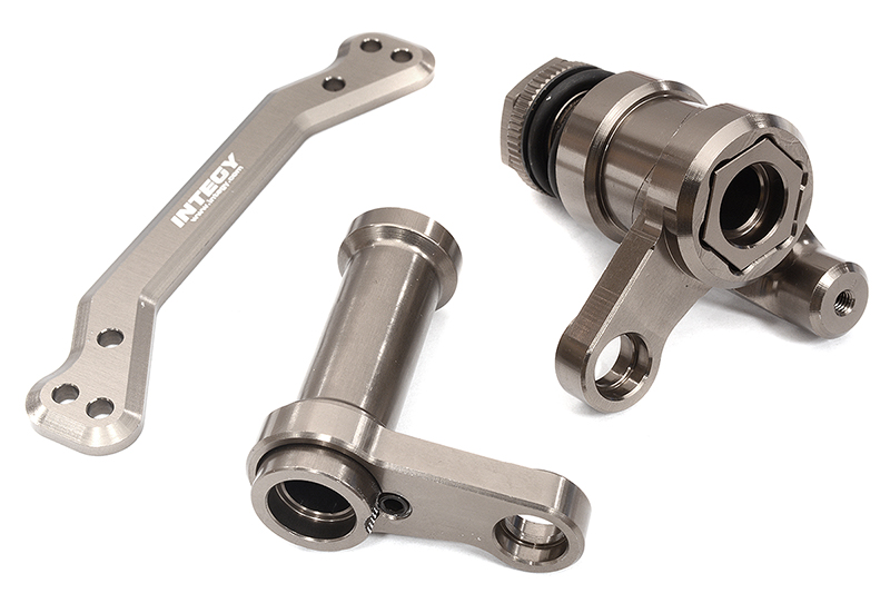 C32942GREY Billet Machined Grey Steering Bellcrank Set for Traxxas 1/8 Sledge 4WD 9545 - Image 1