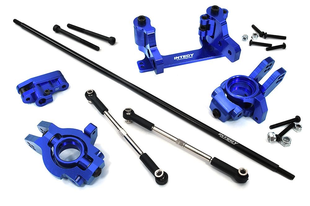 C32944BLUE Blue Rear Wheel Steering Conversion Kit for Arrma 1/7 Limitless All-Road - Image 1