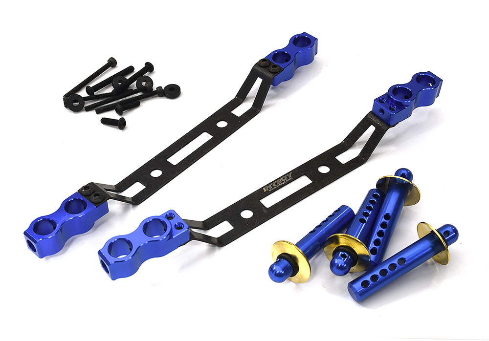 C32948BLUE Front & Rear Body Mounts w/ Body Posts for Arrma 1/7 Infraction 6S BLX ARA320517 - Image 1