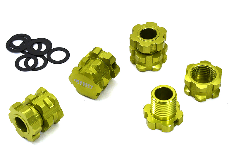 C32950GREEN Billet Machined 17mm Hex Wheel Adapters for Traxxas 1/8 Scale Sledge 4WD 8654 - Image 1