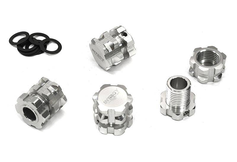 C32950SILVER Billet Machined 17mm Hex Wheel Adapters for Traxxas 1/8 Sledge 4WD 8654 - Image 1