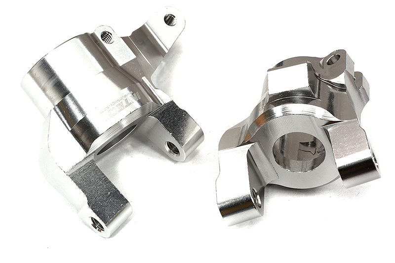C32951SILVER Billet Machined Caster Blocks for Axial SCX6 Jeep Wrangler 1/6 Scale 252003 - Image 1