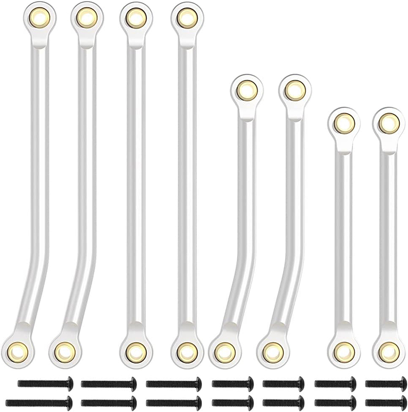 C33013SILVER Alloy Machined Suspension Linkages (8) for Traxxas 1/18 TRX-4M Crawler 9842 - Image 1