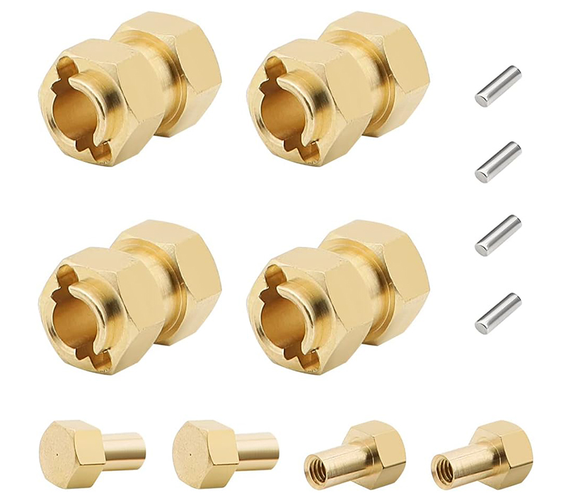 C33015 Brass Machined 10mm Wide Hex (4) Wheel Adapters for Traxxas 1/18 TRX-4M 9750 - Image 1