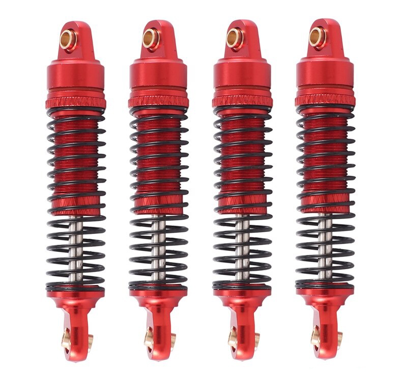 C33022RED Alloy Machined Front & Rear Shocks (4) for Traxxas 1/18 TRX-4M Crawler 9764 - Image 1