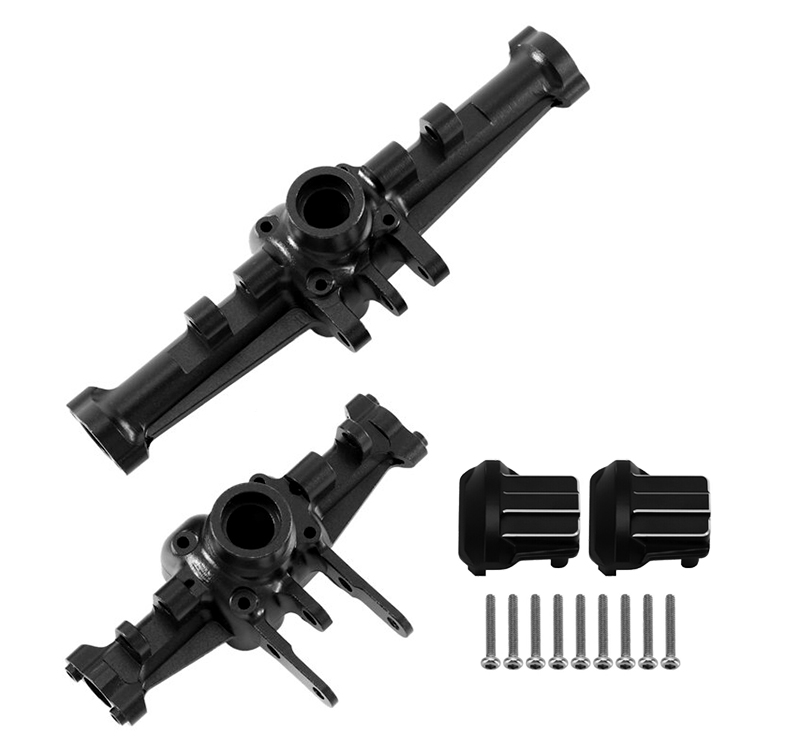 C33089BLACK Alloy F & R Axle Housings w/ Diff Covers 60g Total for Traxxas TRX-4M 9738 9741 - Image 1