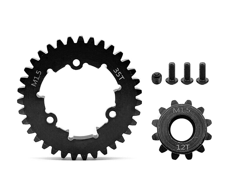 C33107 HD Steel 8mm Bore 12T Pinion+35T Spur Gear Set 1.5 MOD for Traxxas X-Maxx & XRT - Image 1