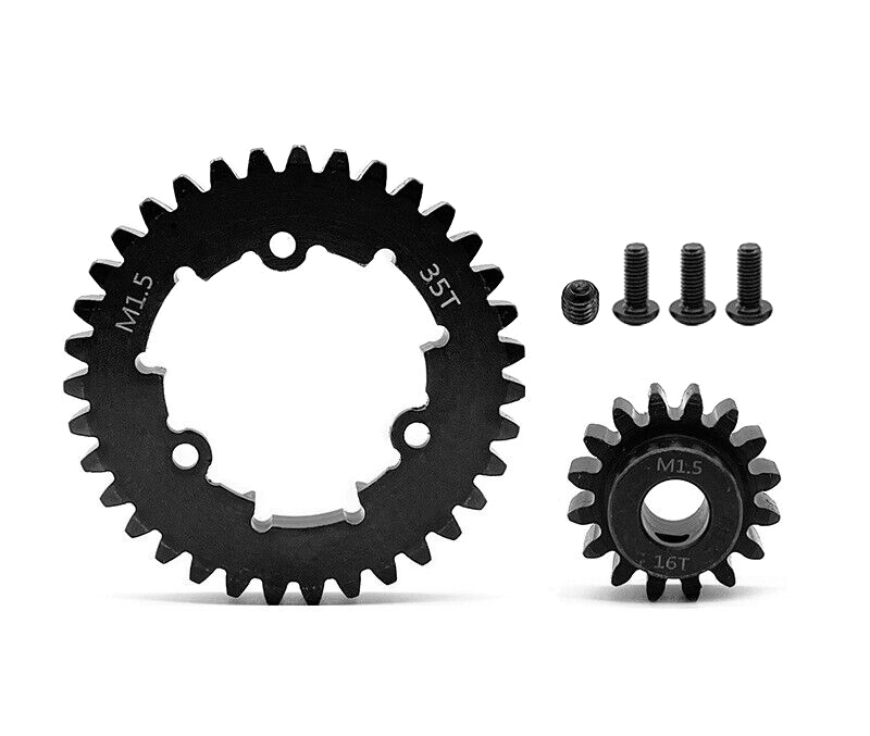 C33111 HD Steel 8mm Bore 16T Pinion+35T Spur Gear Set 1.5 MOD for Traxxas X-Maxx & XRT - Image 1