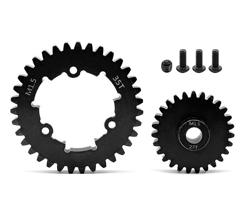 C33122 HD Steel 8mm Bore 27T Pinion+35T Spur Gear Set 1.5 MOD for Traxxas X-Maxx & XRT - Image 1