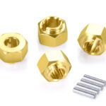 Brass Alloy 4mm Thick Hex Wheel Adapters(4) for Traxxas 1/18 TRX-4M Crawler 9750
