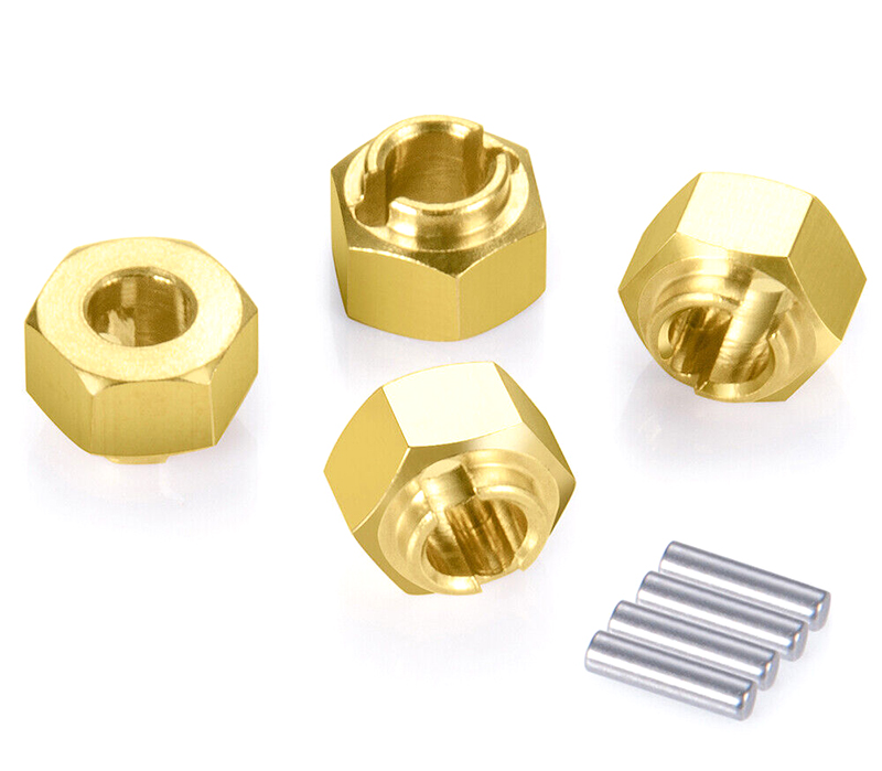 C33134 Brass Alloy 4mm Thick Hex Wheel Adapters(4) for Traxxas 1/18 TRX-4M Crawler 9750 - Image 1