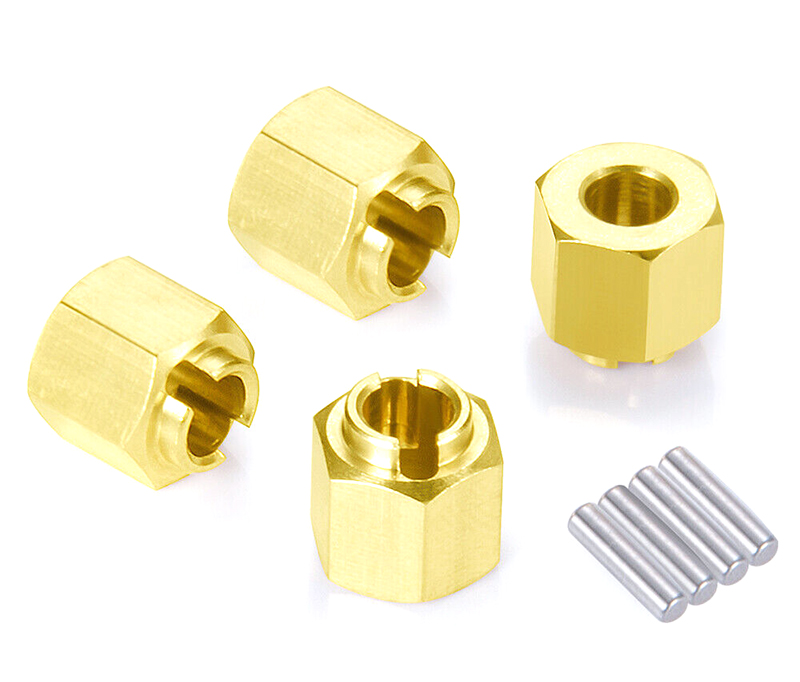 C33136 Brass Alloy 6mm Thick Hex Wheel Adapters(4) for Traxxas 1/18 TRX-4M Crawler 9750 - Image 1