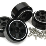 Black Alloy Machined Beadlock Wheels (4) for Traxxas 1/18 TRX-4M RC Crawler 9869