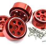 Red Alloy Machined Beadlock Wheels (4) for Traxxas 1/18 TRX-4M RC Crawler 9869