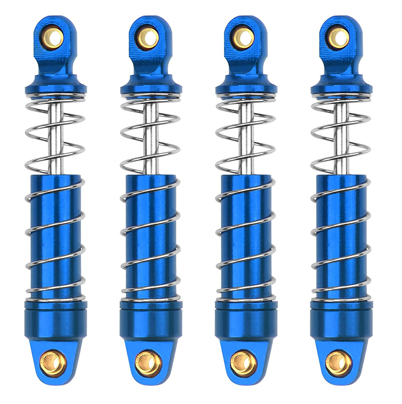 C33138BLUE Blue Alloy Machined Heavy-Duty Shocks (4) for Traxxas 1/18 TRX-4M Crawler 9764 - Image 1