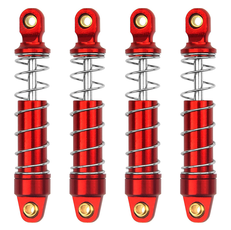 C33138RED Red Alloy Machined Heavy-Duty Shocks (4) for Traxxas 1/18 TRX-4M Crawler 9764 - Image 1