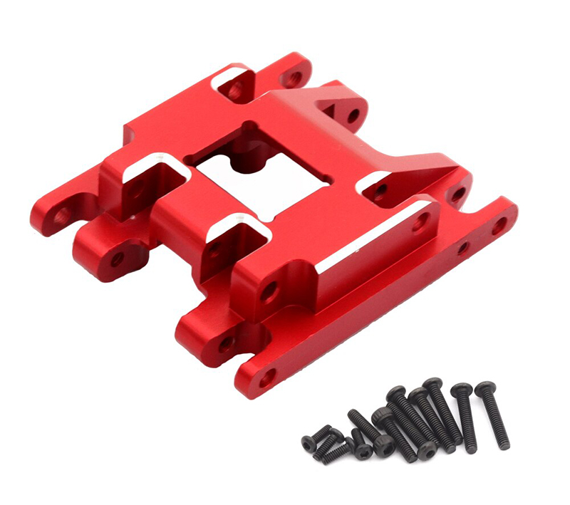 C33142RED Alloy Machined Center Skid Plate Upgrade for Traxxas 1/18 TRX-4M Crawler 9736 - Image 1