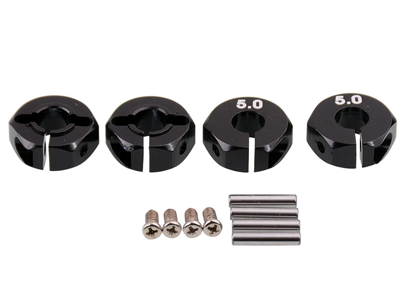 C33143BLACK 12mm Hex Wheel (4) Hub 5mm Thick for 1/10 Traxxas, Axial, Tamiya, Drift & TC - Image 1