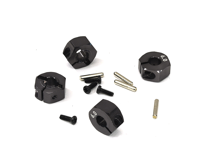 C33144GUN 12mm Hex Wheel (4) Hub 6mm Thick for 1/10 Traxxas, Axial, Tamiya, Drift & TC - Image 1