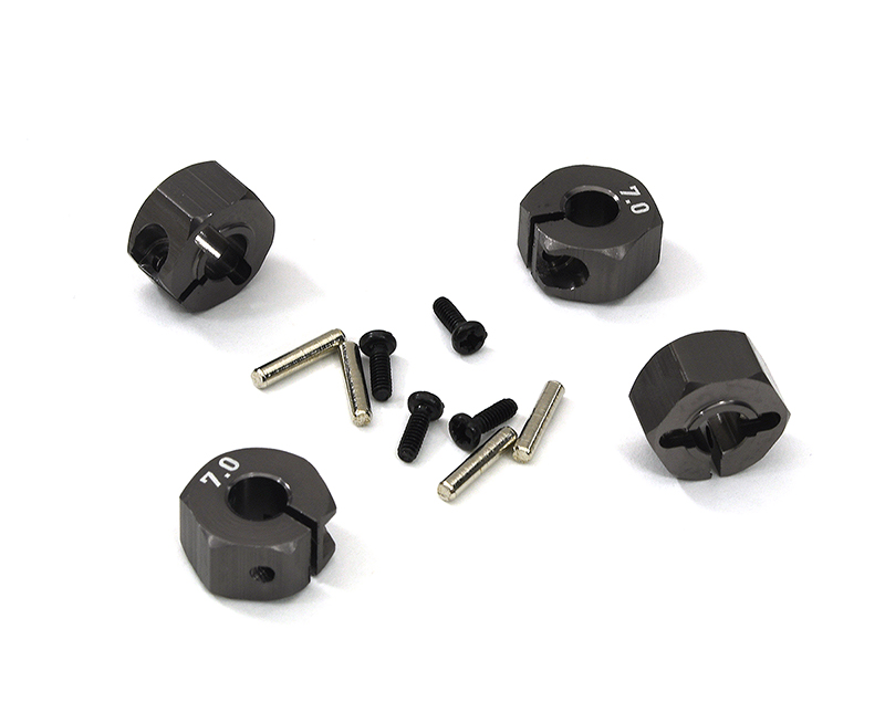 C33145GUN 12mm Hex Wheel (4) Hub 7mm Thick for 1/10 Traxxas, Axial, Tamiya, Drift & TC - Image 1