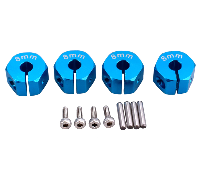 C33146LIGHTBLUE 12mm Hex Wheel (4) Hub 8mm Thick for 1/10 Traxxas, Axial, Tamiya, Drift & TC - Image 1
