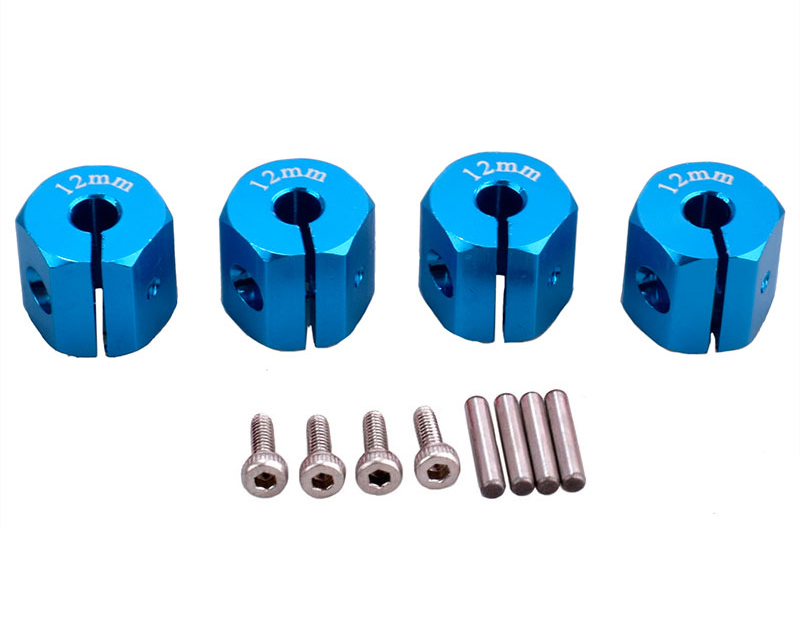 C33150LIGHTBLUE 12mm Hex Wheel (4) Hub 12mm Thick for 1/10 Traxxas, Axial, Tamiya, Drift & TC - Image 1