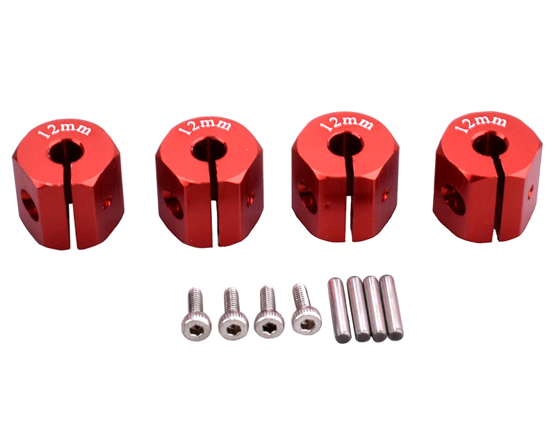 C33150RED 12mm Hex Wheel (4) Hub 12mm Thick for 1/10 Traxxas, Axial, Tamiya, Drift & TC - Image 1