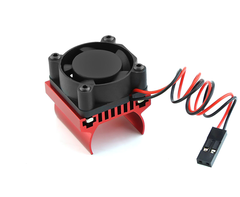 C33162RED Alloy Machined Heatsink w/ Cooling Fan for Traxxas 1/18 TRX-4M Crawler - Image 1