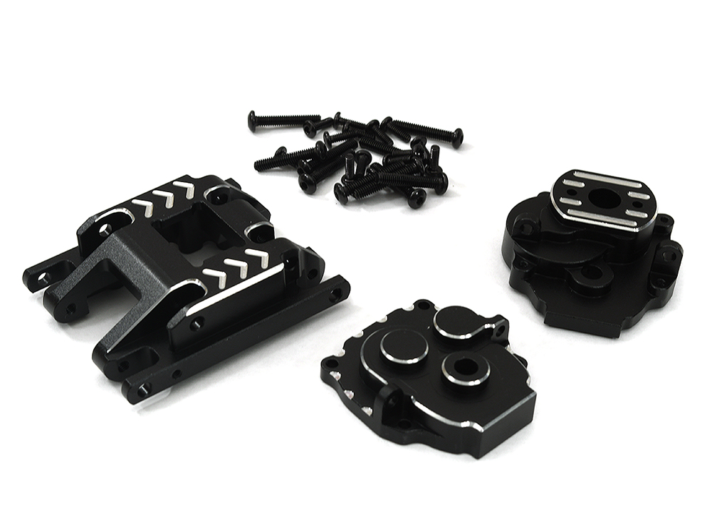 C33184BLACK Machined Gearbox Housing w/Center Skid for Traxxas 1/18 TRX-4M Crawler 9736 9747 - Image 1
