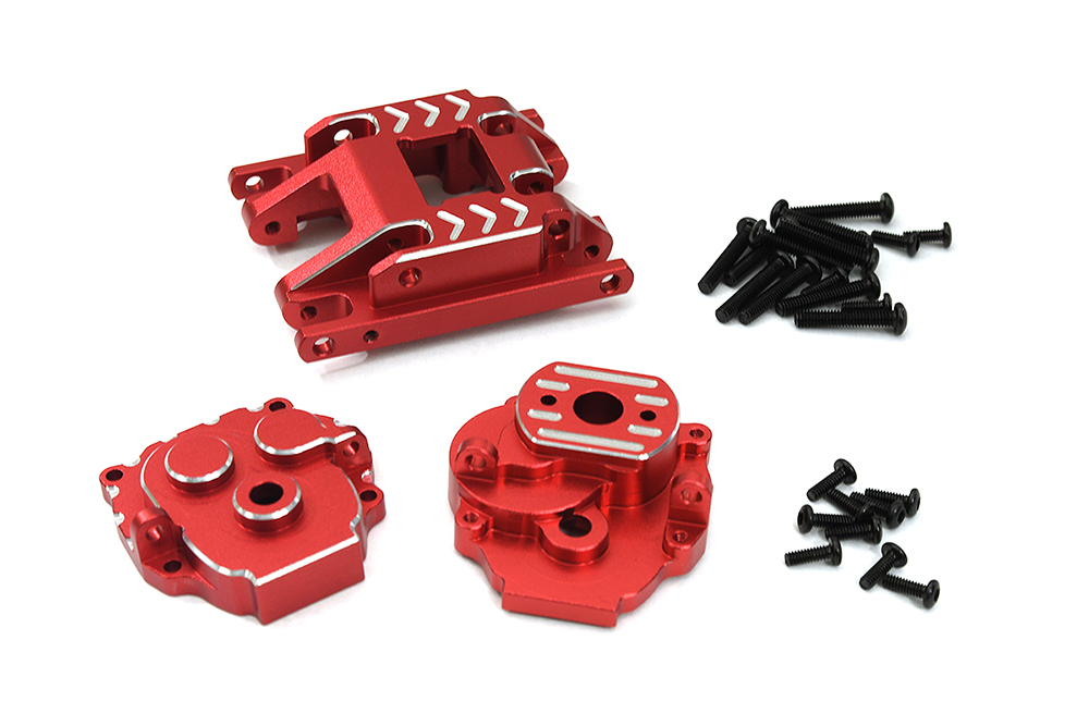 C33184RED Machined Gearbox Housing w/Center Skid for Traxxas 1/18 TRX-4M Crawler 9736 9747 - Image 1
