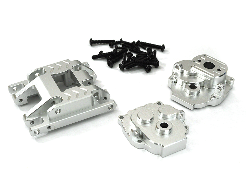 C33184SILVER Machined Gearbox Housing w/Center Skid for Traxxas 1/18 TRX-4M Crawler 9736 9747 - Image 1