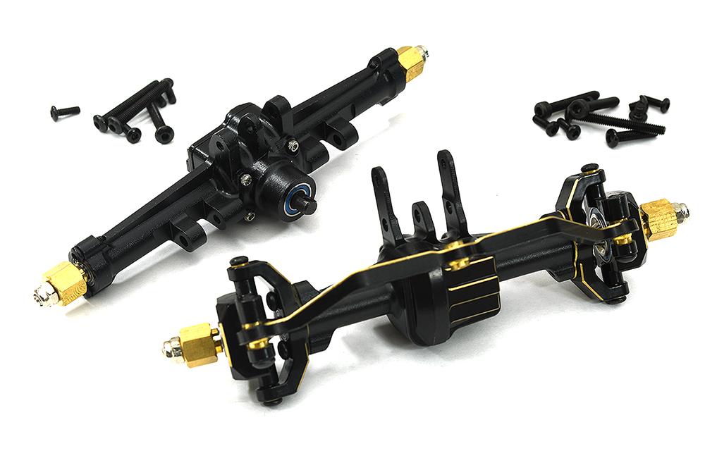 C33188BLACK Alloy Machined Complete F&R Axles 150g w/ Internals for Traxxas 1/18 TRX-4M - Image 1