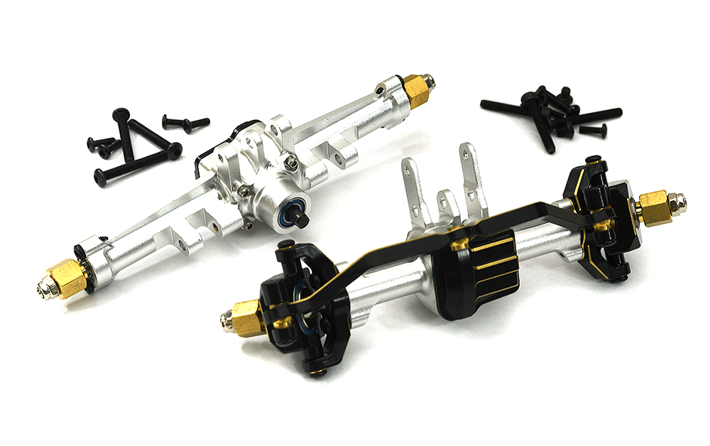C33188SILVER Alloy Machined Complete F&R Axles 150g w/ Internals for Traxxas 1/18 TRX-4M - Image 1
