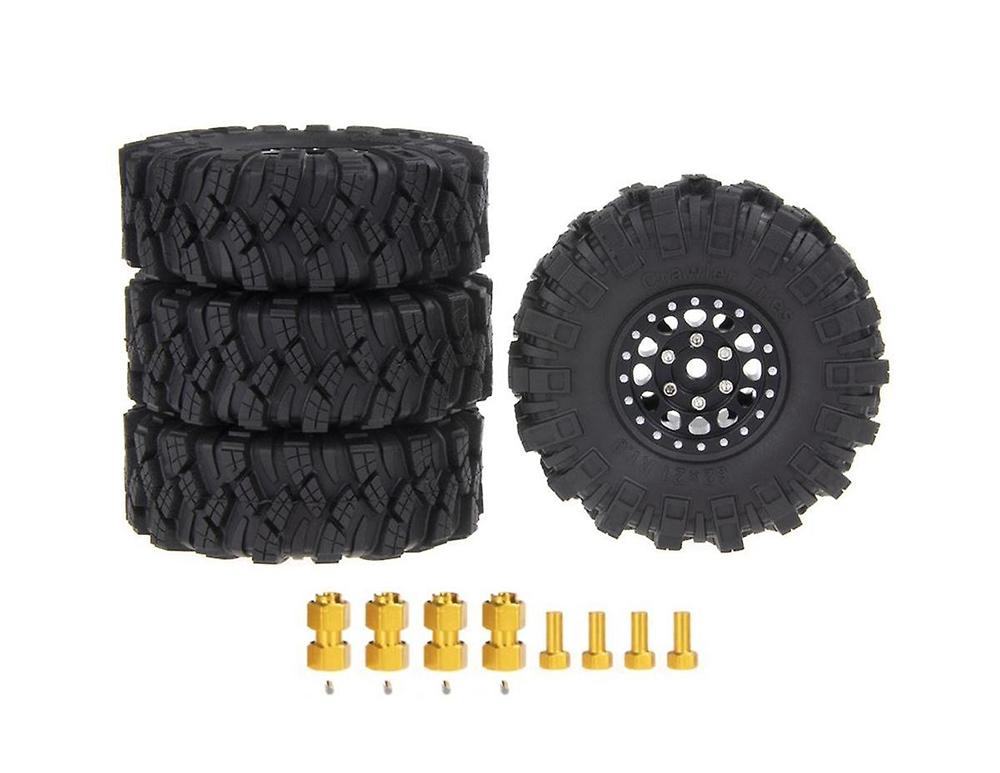 C33189BLACK Alloy 1.0 Beadlock Wheels, Tires & Adapters(4) for Traxxas 1/18 TRX-4M 9869 9871 - Image 1