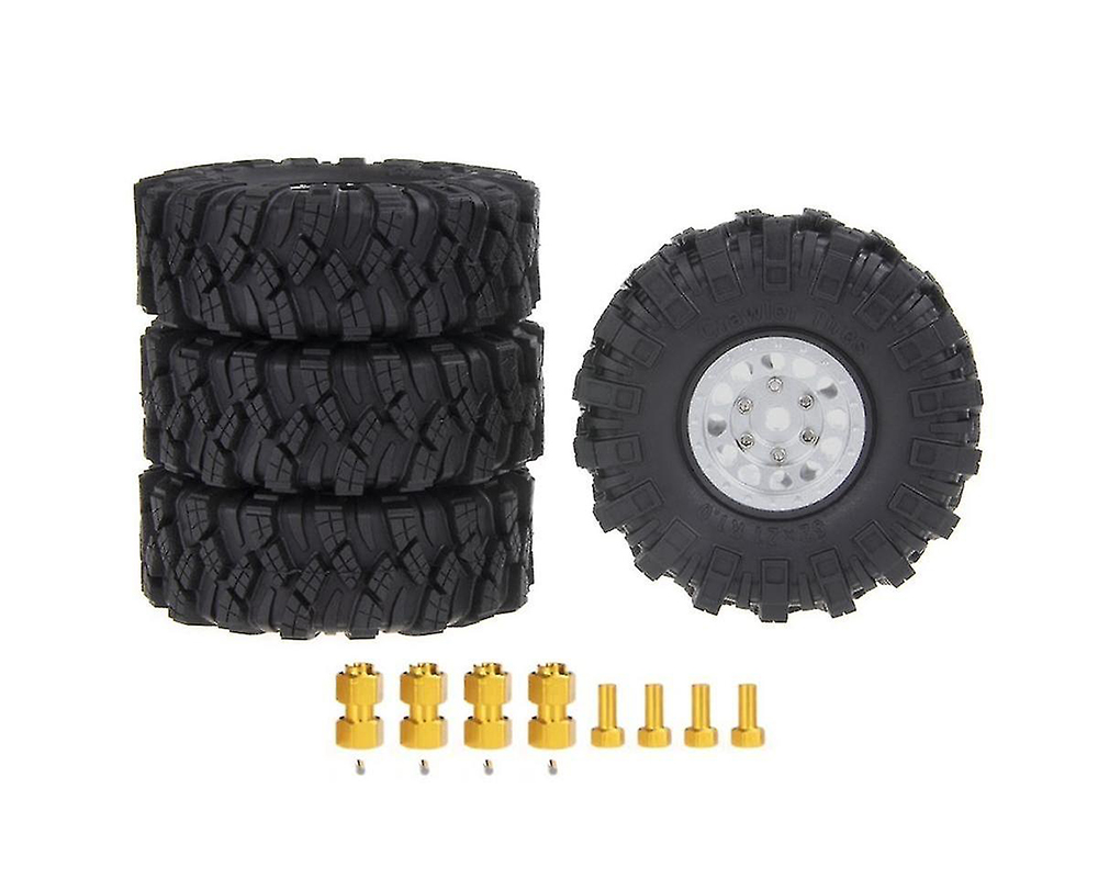 C33189SILVER Alloy 1.0 Beadlock Wheels, Tires & Adapters(4) for Traxxas 1/18 TRX-4M 9869 9871 - Image 1