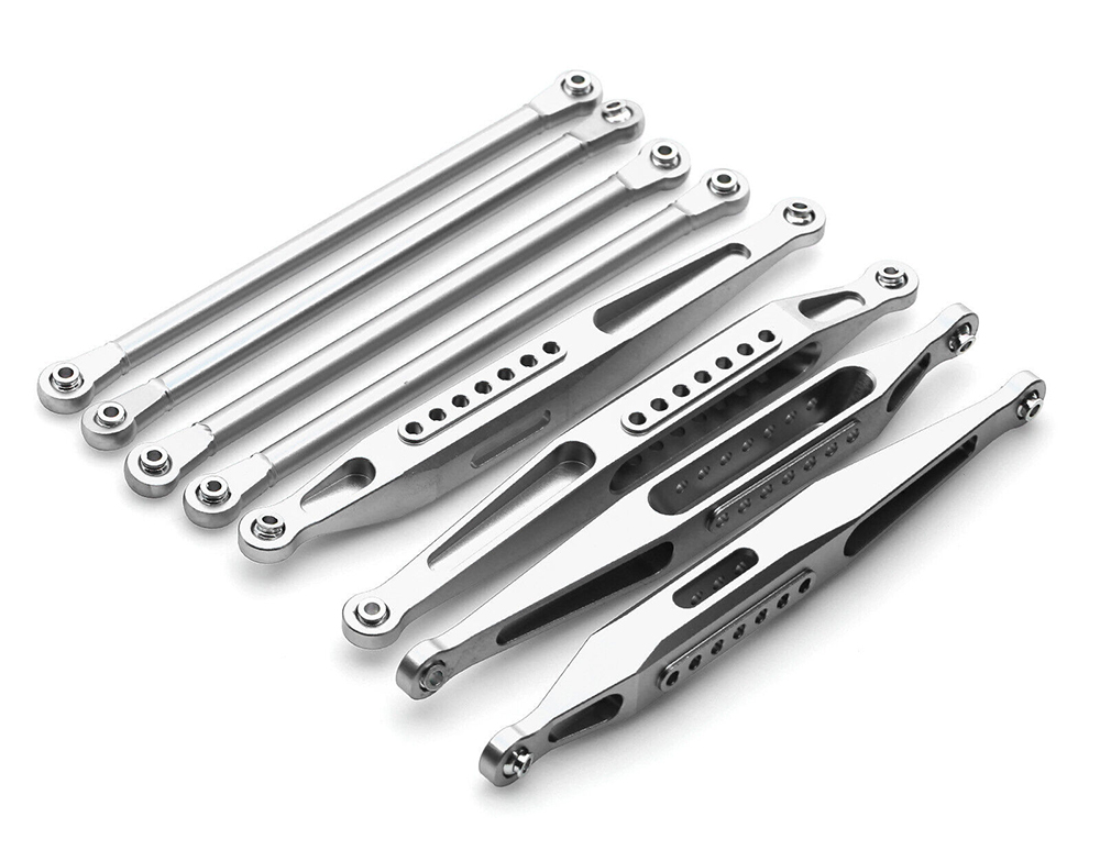 C33194SILVER Alloy Machined F&R Suspension Linkages for Losi 1/8 LMT 1.0 4WD Monster Truck - Image 1